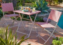 Title: (96/7B) Lot RRP £60. 2x Lettie Bistro Folding Chair Pink (Both Units Appear As New, In