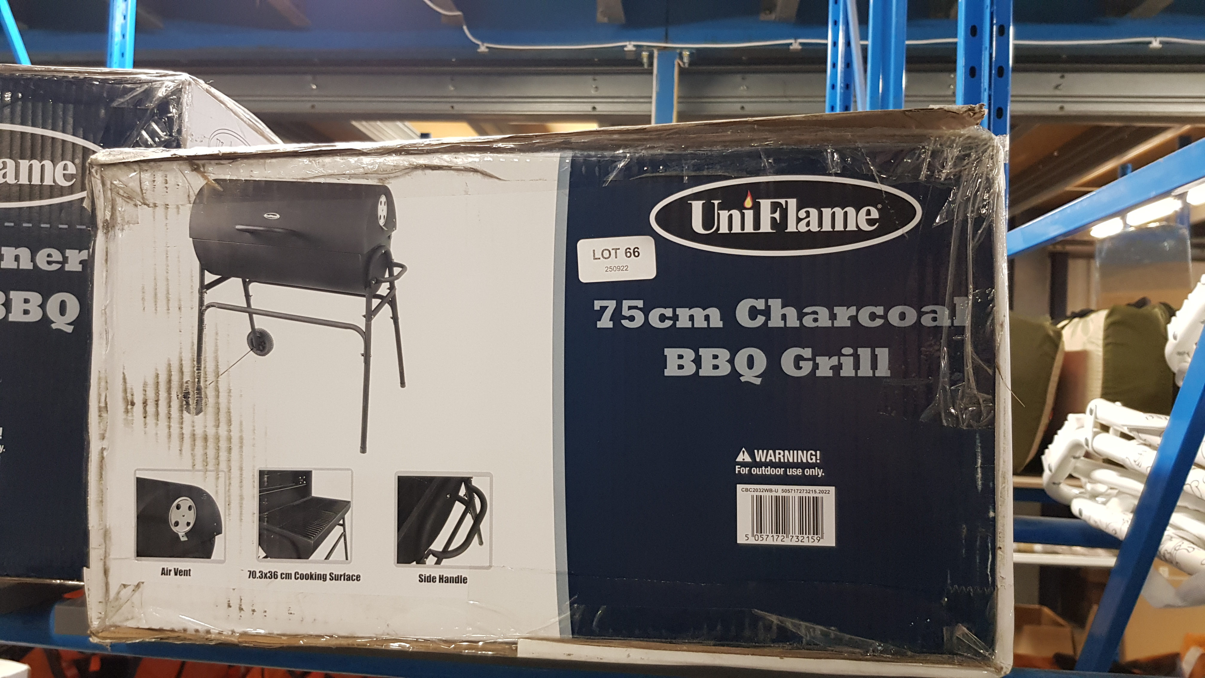 Title: (66/7L) RRP £80. Uniflame 75cm Charcoal BBQ Grill. Can Cook Up To 20 Burgers At A Time. 70. - Image 3 of 3