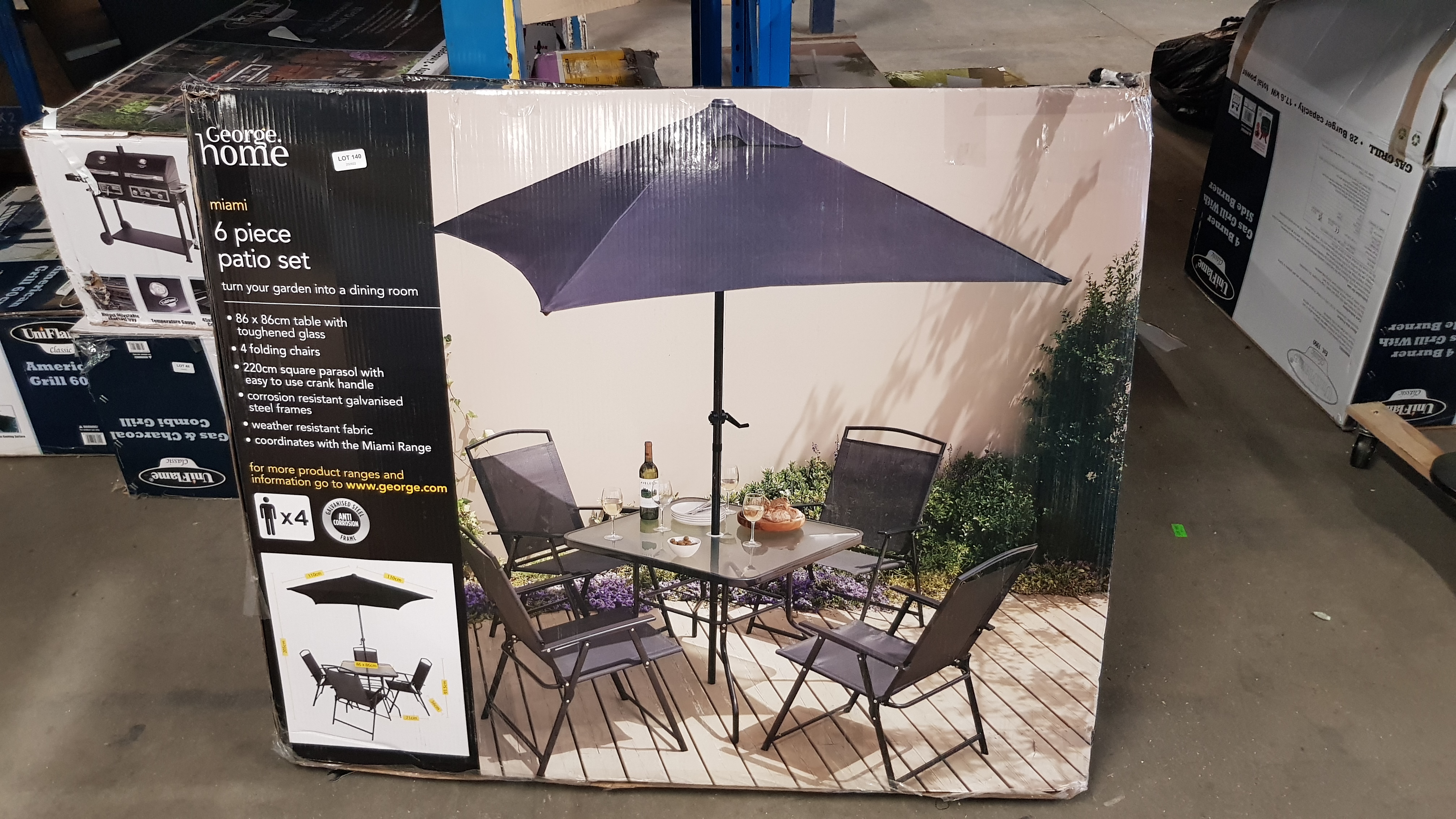 Title: (140/6C) Lot RRP £149. Miami 6 Piece Patio Set Charcoal. Box Contains 4x Chairs, 1x Table, 1x - Image 4 of 4