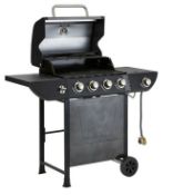 Title: (17/6A) RRP £220. Uniflame 4 Burner Propane Gas Grill With Side Burner. Can Cook Up to 24
