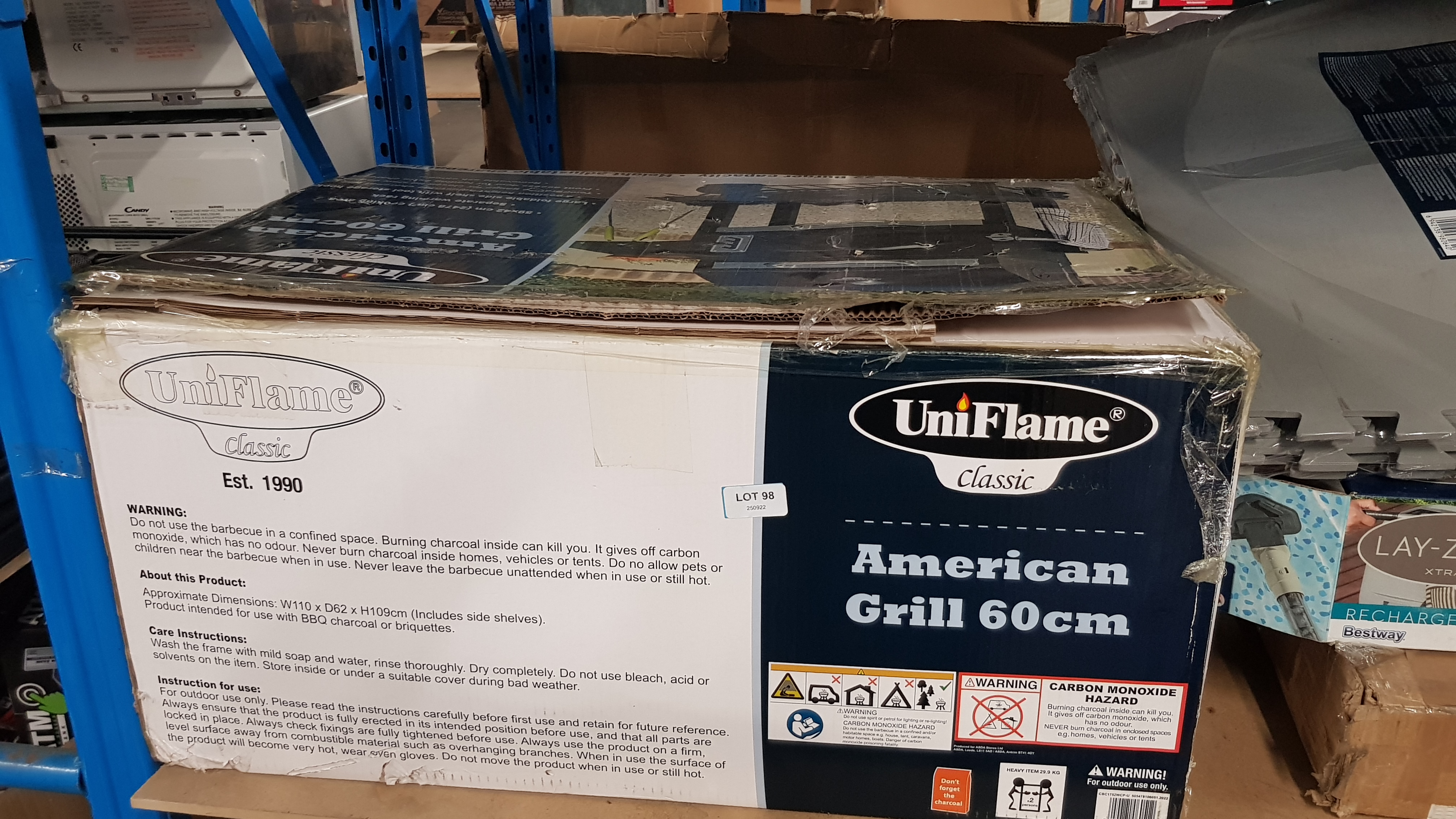 Title: (98/6A) RRP £99. Uniflame Classic American Grill 60cm. Hardwearing, Easier-Clean Porcelain - Image 7 of 7