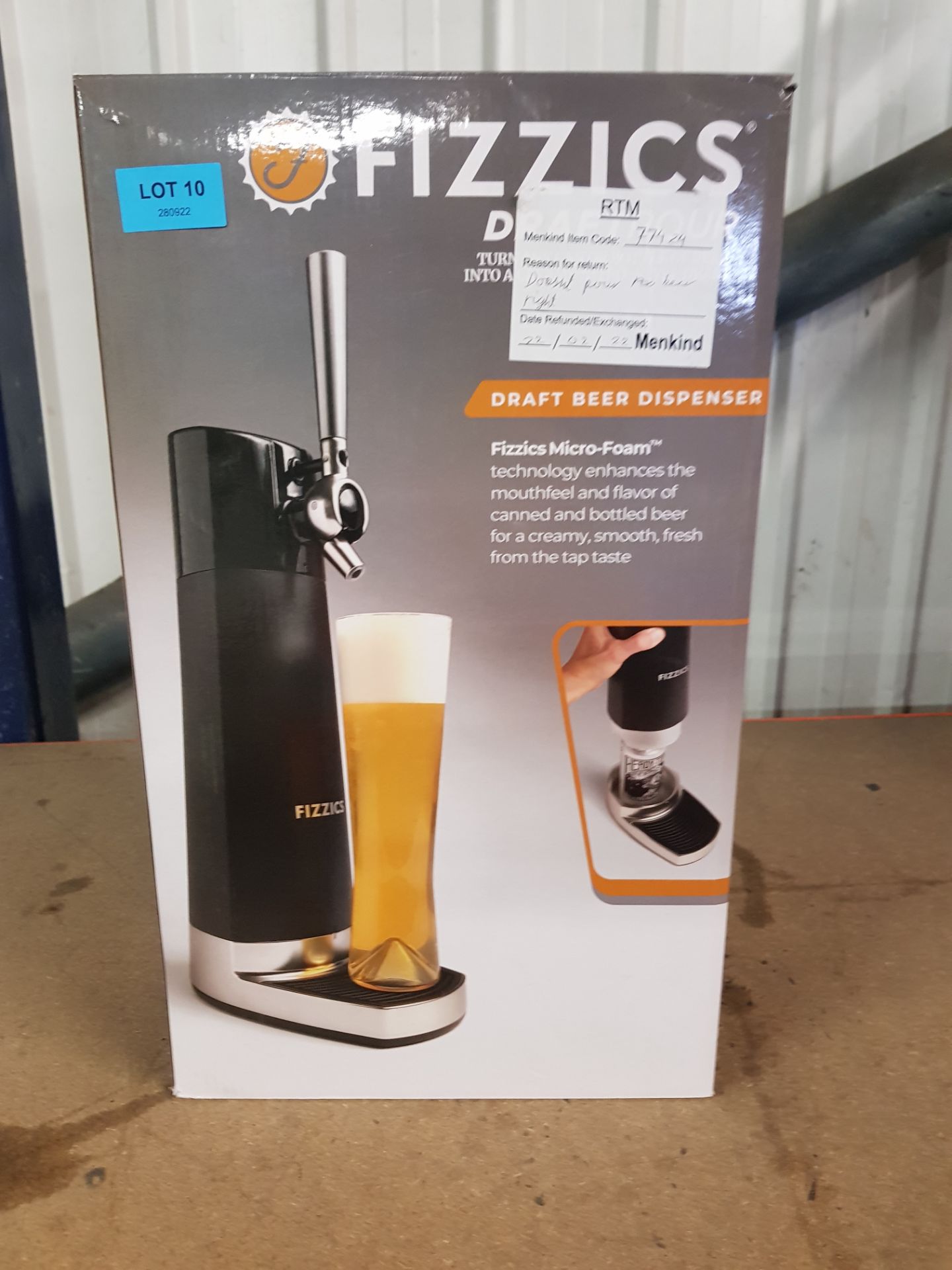 Title: (10/10H) RRP £129. Fizzics Draft Pour Home Beer Tap. Get Draft Beer From A Can Or A Bottle. - Image 6 of 7