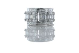 18ct White Gold Emerald Cut Eternity Diamond Ring 2.80