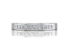 9ct White Gold Channel Set Half Eternity Diamond Ring 0.50