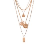 25 x Brand New Prettylittlething Gold Coin Necklace Total Rrp £200 (£7.99 Each)