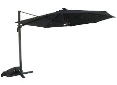 (77/Mez/P11) RRP £200. 3.5m Overhanging Parasol With Lights. Easy To Operate Crank Lifting System...