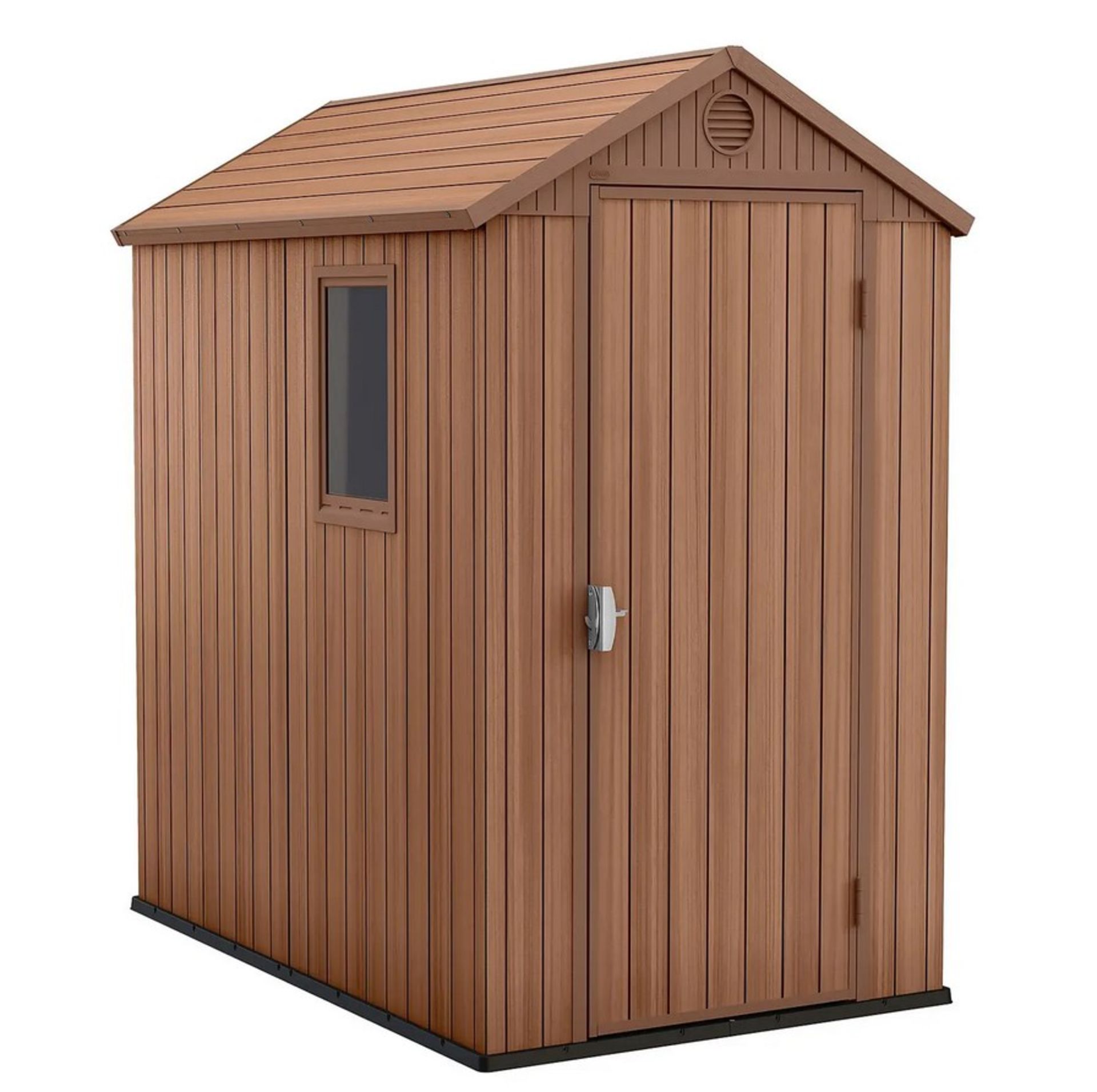 (15/P) RRP £385. Keter Darwin 6x4ft Outdoor Garden Apex Storage Shed Brown. Elegant Natural Wood... - Image 2 of 6