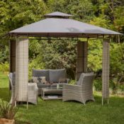 (72/Mez/P12) RRP £150. Hartington Florence Gazebo With Rattan Panels. Dimensions: (H260 x W300 x...