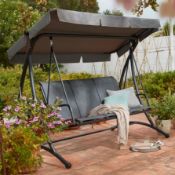 (81/Mez/P) RRP £130. 3 Seater Swing. Seats Comfortably 3 People. Powder Coated Steel Frame. Easy...