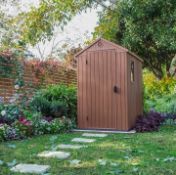 (140/P) RRP £385. Keter Darwin 6x4 Outdoor Garden Apex Storage Shed Brown. (H205x W125.8x D184.5c...