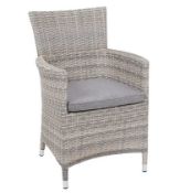 (126/R3) RRP £100. Hartington Florence Collection Rattan Dining Chair With Grey Cushion. Dimensio...