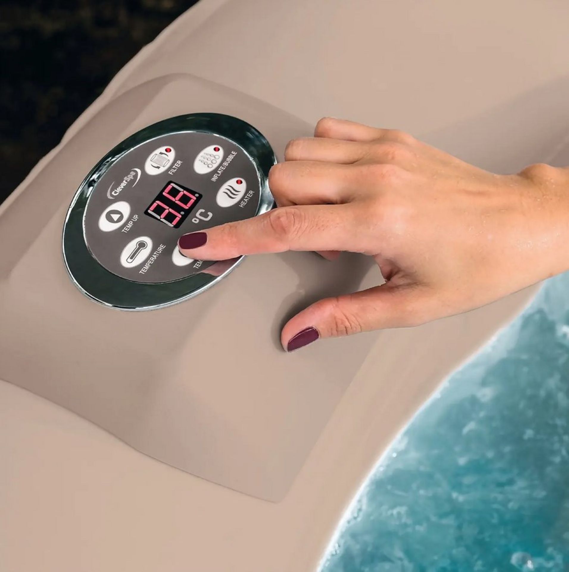 (42/Mez/P8) RRP £580. CleverSpa Sorrento Slate Print Portable Spa. 140 Powerful Massaging Bubble... - Image 3 of 6