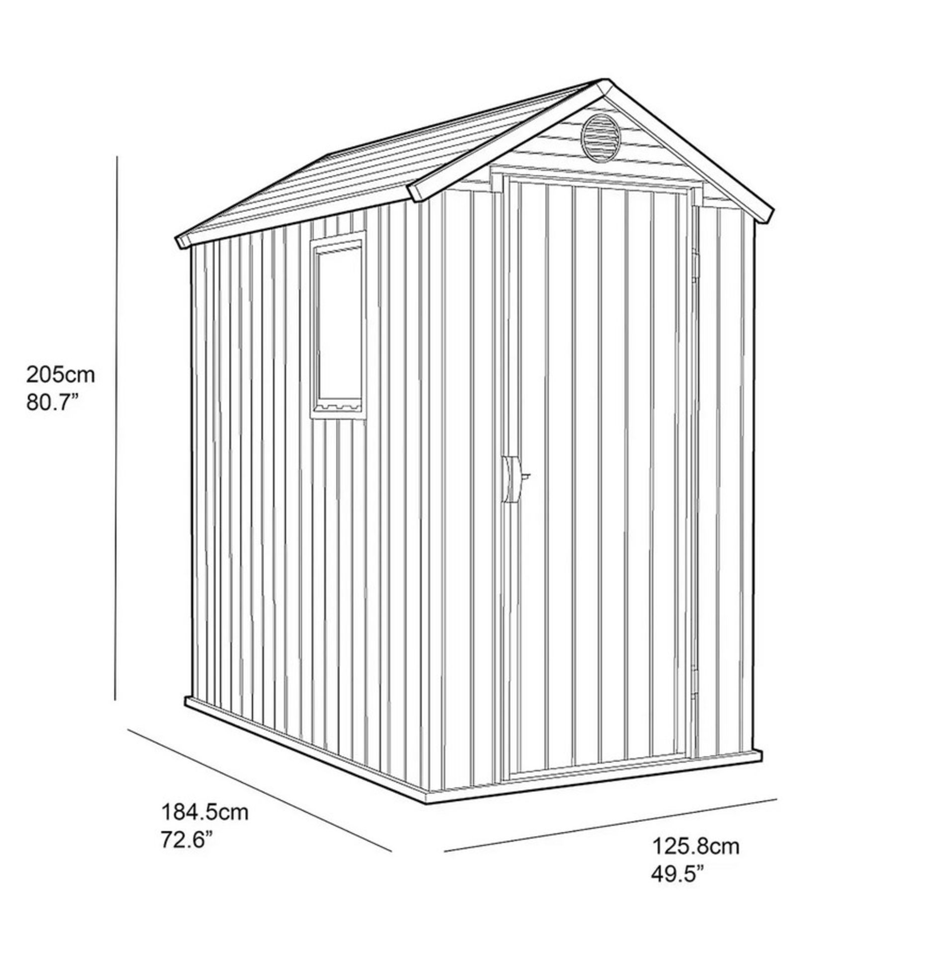 (19/P) RRP £385. Keter Darwin 6x4ft Outdoor Garden Apex Storage Shed Brown. Elegant Natural Wood... - Image 5 of 7