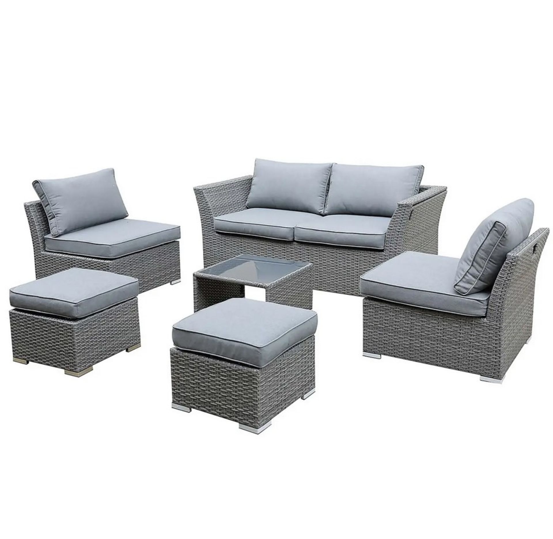 (39/Mez/P) RRP £800 When Complete. Bambrick 6 Seater Grey Rattan Garden Sofa Set. Hand Woven Ratt... - Image 3 of 9