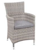 (127/R3) RRP £100. Hartington Florence Collection Rattan Dining Chair With Grey Cushion. Dimensio...