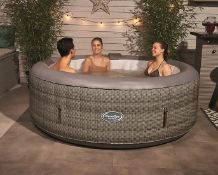 (52/Mez/P7) RRP £580. CleverSpa Florence 6 Person Round Portable Spa. 130 Powerful Massaging Airj...