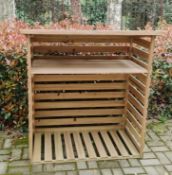 (144/R5) RRP £95. Wooden Log Store 1.23 x 1.16M. (H123x W116x D64cm).