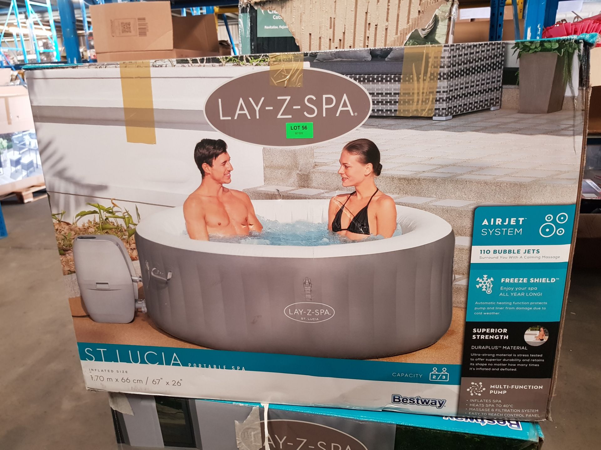 (56/Mez/P6) RRP £310. Lay Z Spa St Lucia Portable Spa. 110 Airjet Massage System. Freeze Shield S... - Image 3 of 3