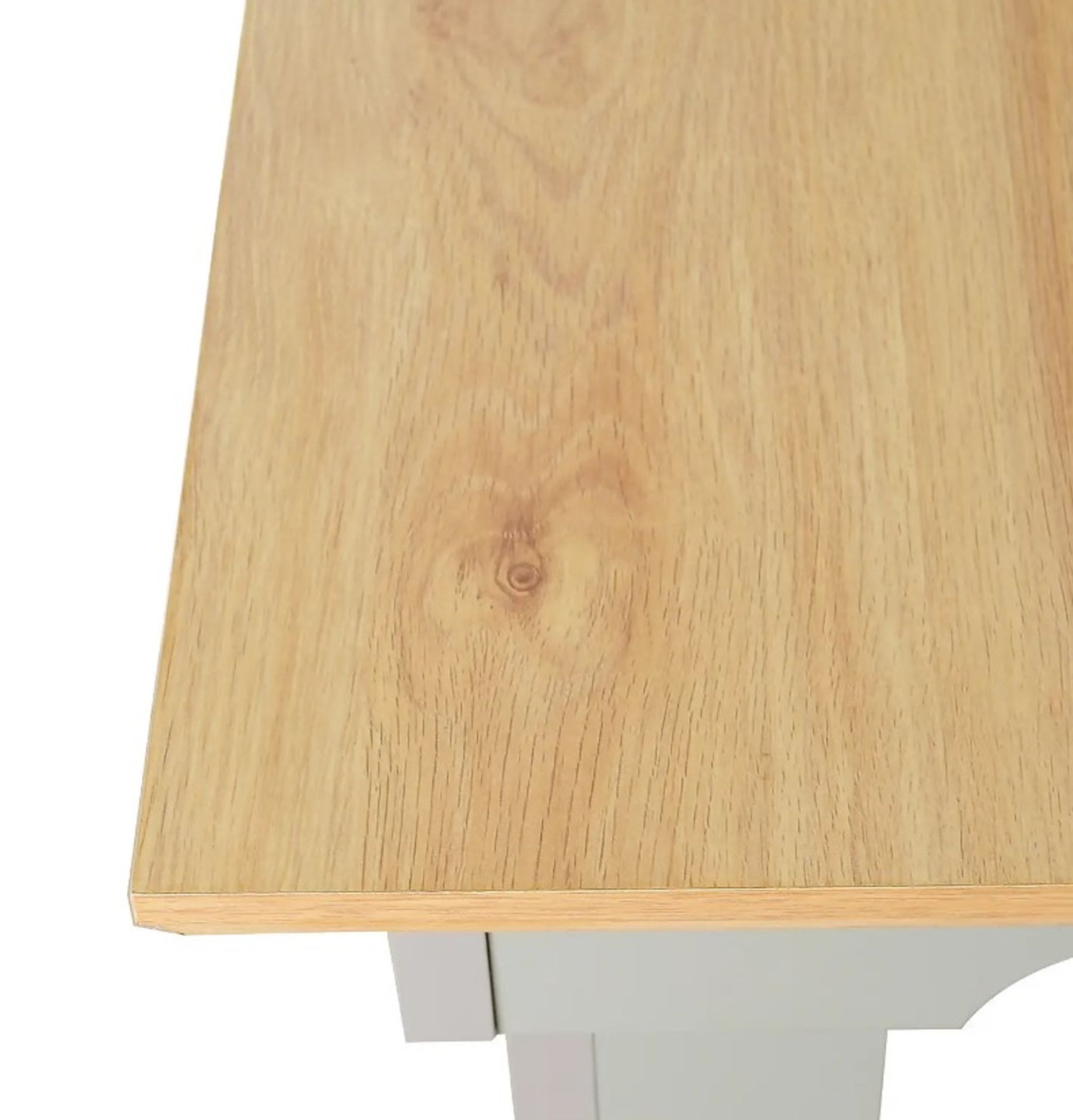 (167/P1) RRP £190. Divine Dining Table Grey. Grey Finish With Oak Effect Top. Detailed Frame And... - Image 5 of 6