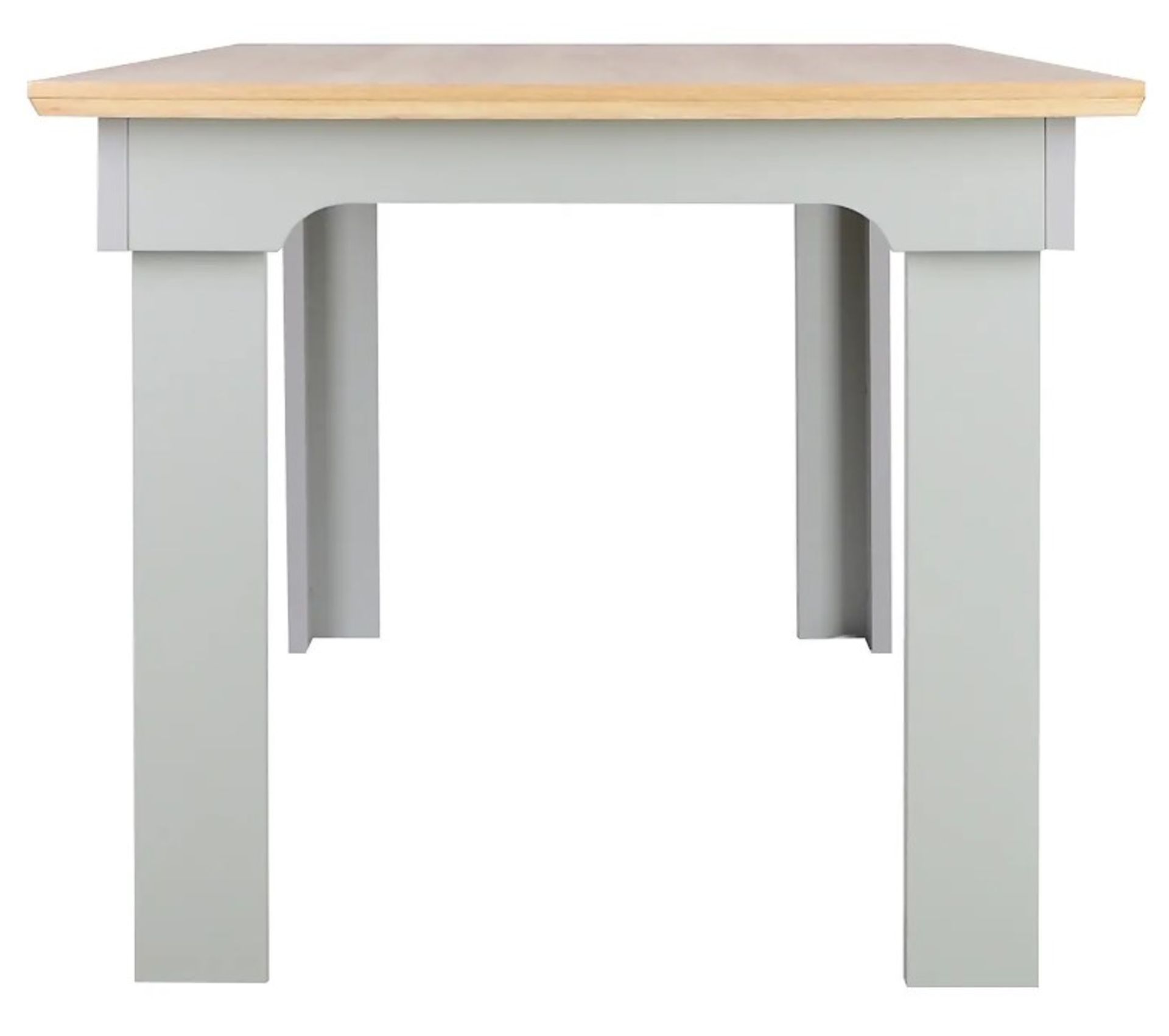 (167/P1) RRP £190. Divine Dining Table Grey. Grey Finish With Oak Effect Top. Detailed Frame And... - Image 3 of 6