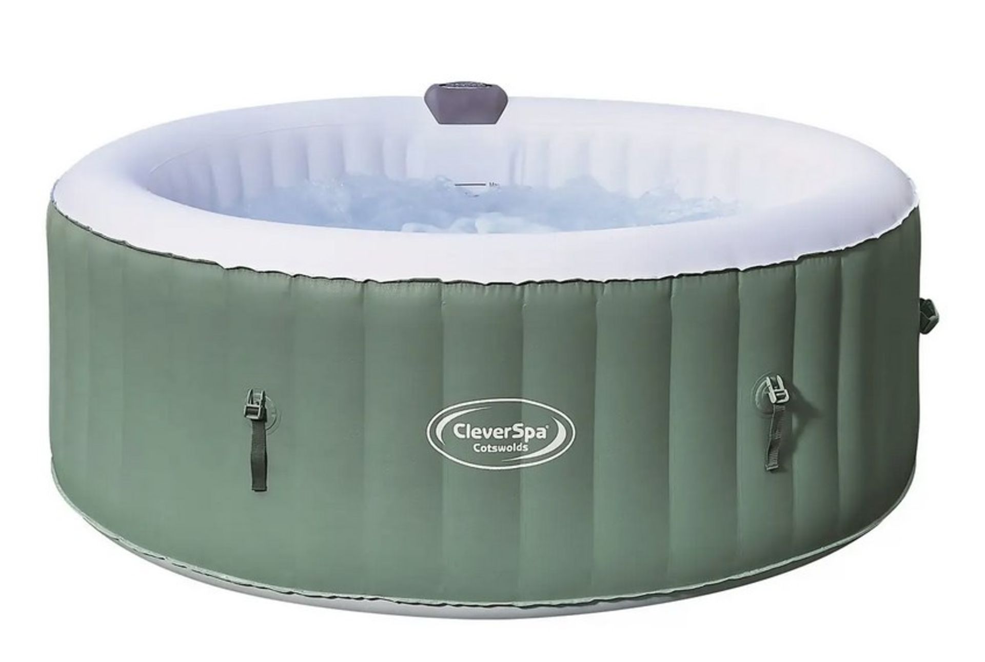 (55/Mez/P6) RRP £450. CleverSpa Cotswolds 4 Person Round Portable Spa. 110 Powerful Massaging Air... - Image 4 of 5