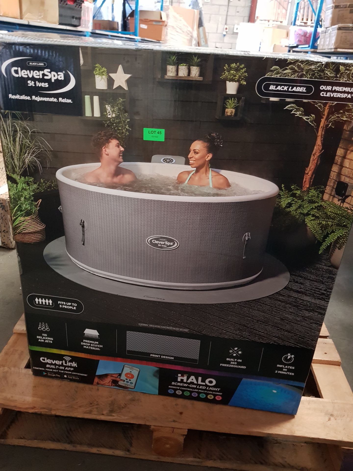 (45/Mez/P8) RRP £700. CleverSpa St Ives 5 Person Drop Stitch Hot Tub with W-Fi-enabled CleverLink... - Image 4 of 4