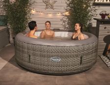 (59/Mez/P5) RRP £580. CleverSpa Florence 6 Person Round Portable Spa. 130 Powerful Massaging Airj...