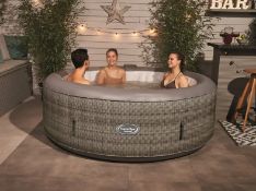 (61/Mez/P9) RRP £580. CleverSpa Florence 6 Person Round Portable Spa. 130 Powerful Massaging Airj...