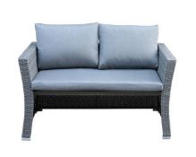 (27/Mez/P) Bambrick Grey Rattan Furniture Lot. Lot Includes 2x 2 Seater Sofa, 4x Stool, 4x Stool...