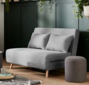 (107/2L) RRP £250. Freya Folding Sofa Bed Grey. Sofa: (H80x W120x D90cm) Bed: (H42x W120x L190cm)...