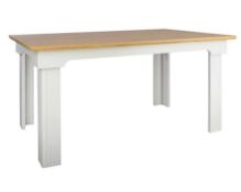 (119/P1) RRP £190. Diva Dining Table Ivory. Detailed Frame And Strong Lines. Seats 6 People. Styl...