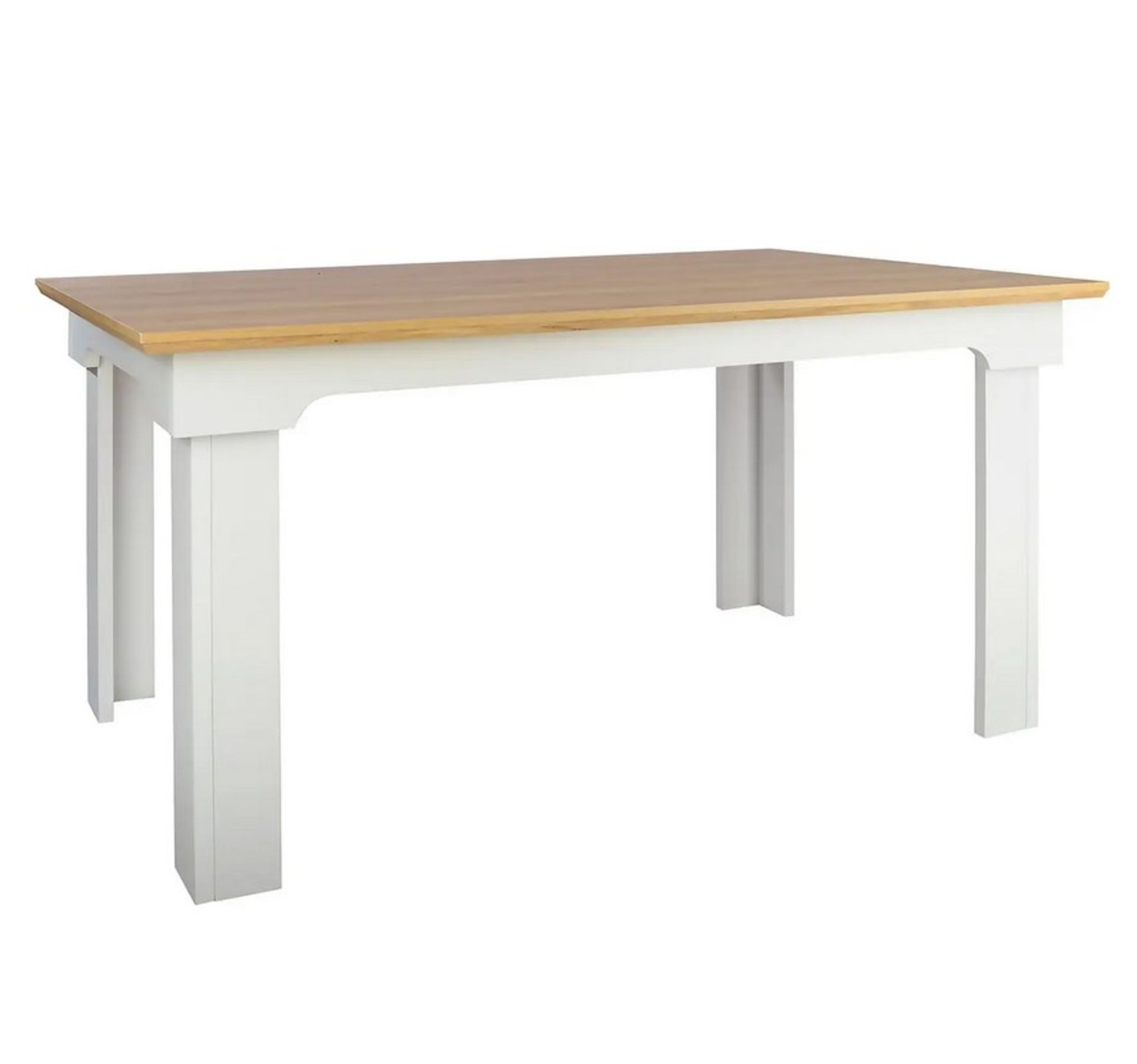 (117/P1) RRP £190. Diva Dining Table Ivory. Detailed Frame And Strong Lines. Seats 6 People. Styl...
