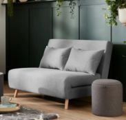 (97/2L) RRP £250. Freya Folding Sofa Bed Grey. Clik Clak Sofa Bed With Beech Legs (Attached). Sof...
