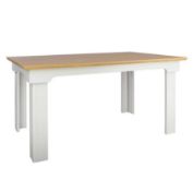 (115/P1) RRP £190. Diva Dining Table Ivory. Detailed Frame And Strong Lines. Seats 6 People. Styl...