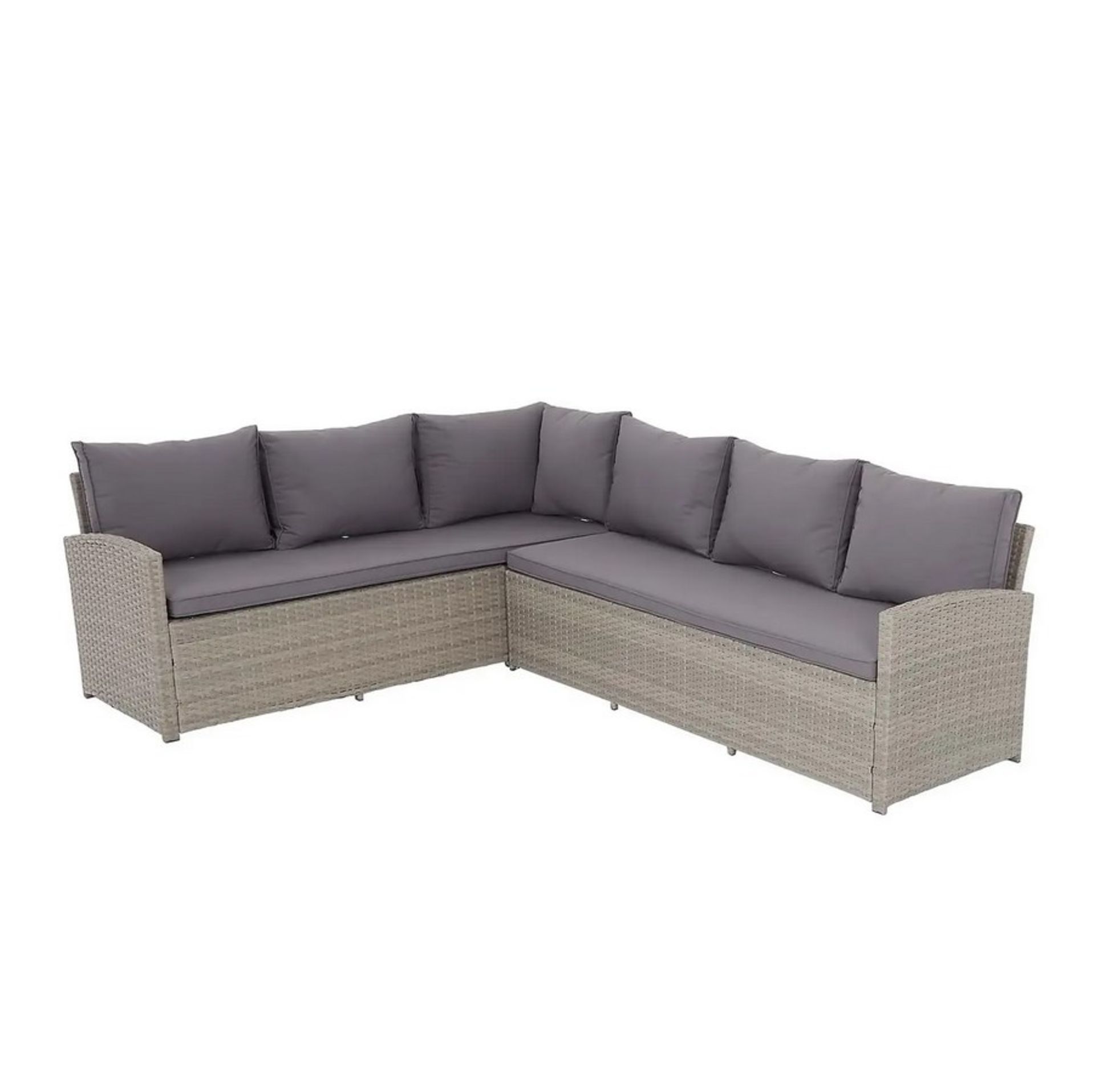 (2/P) RRP £850. Matara Grey Rattan Corner Sofa Dining Set. Powder Coated Steel Frame & Hand Woven... - Image 2 of 9