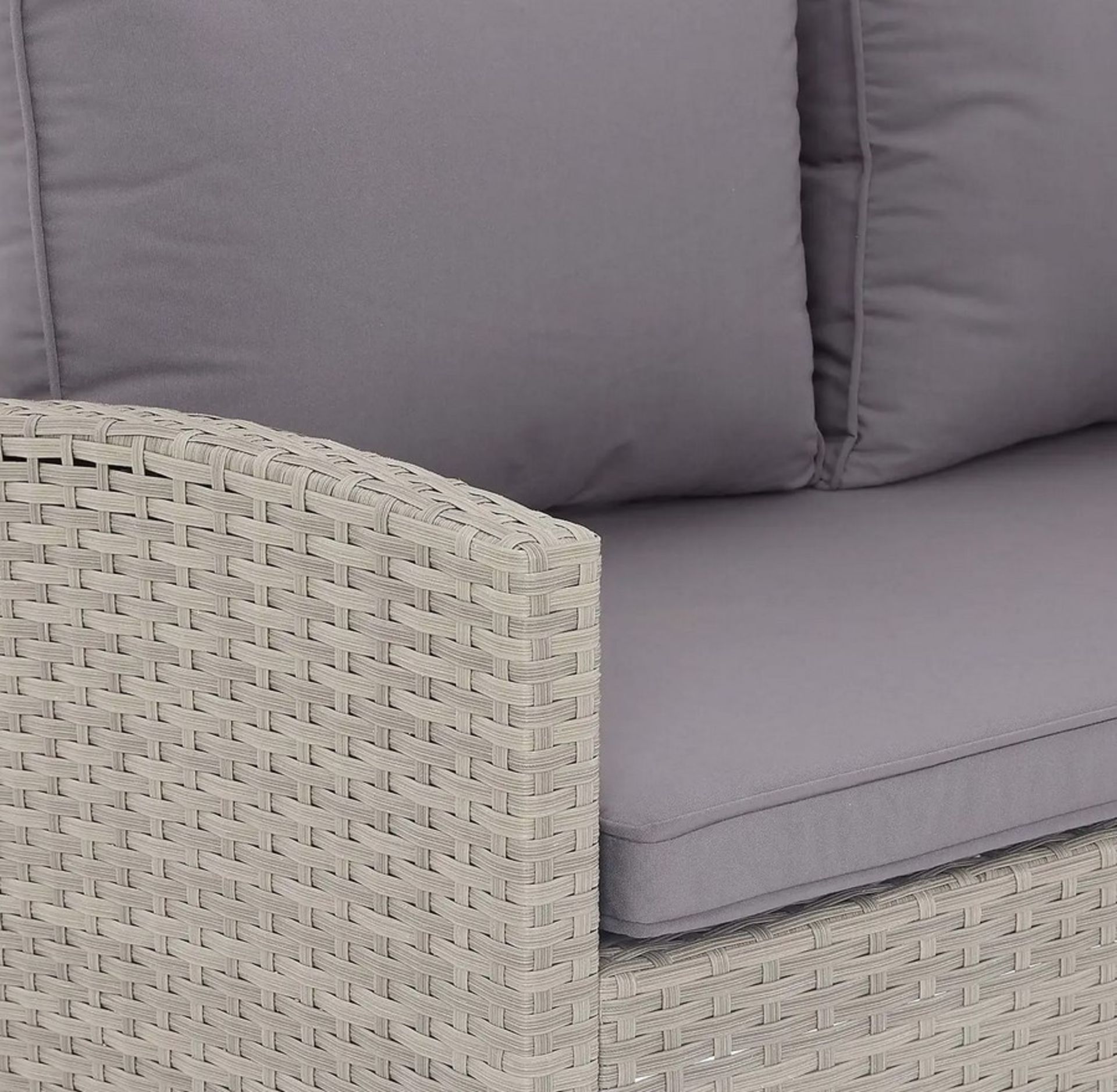 (2/P) RRP £850. Matara Grey Rattan Corner Sofa Dining Set. Powder Coated Steel Frame & Hand Woven... - Image 4 of 9