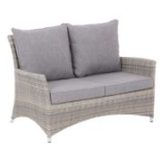 (132/R3) RRP £150. Hartington Florence Rattan 2 Seater Sofa With 4x Cushions. Dimensions: (H83 x...