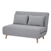 (65/2K) RRP £250. Freya Folding Sofa Bed Grey. Perfect For Those With Limited Space. Includes 2 C...