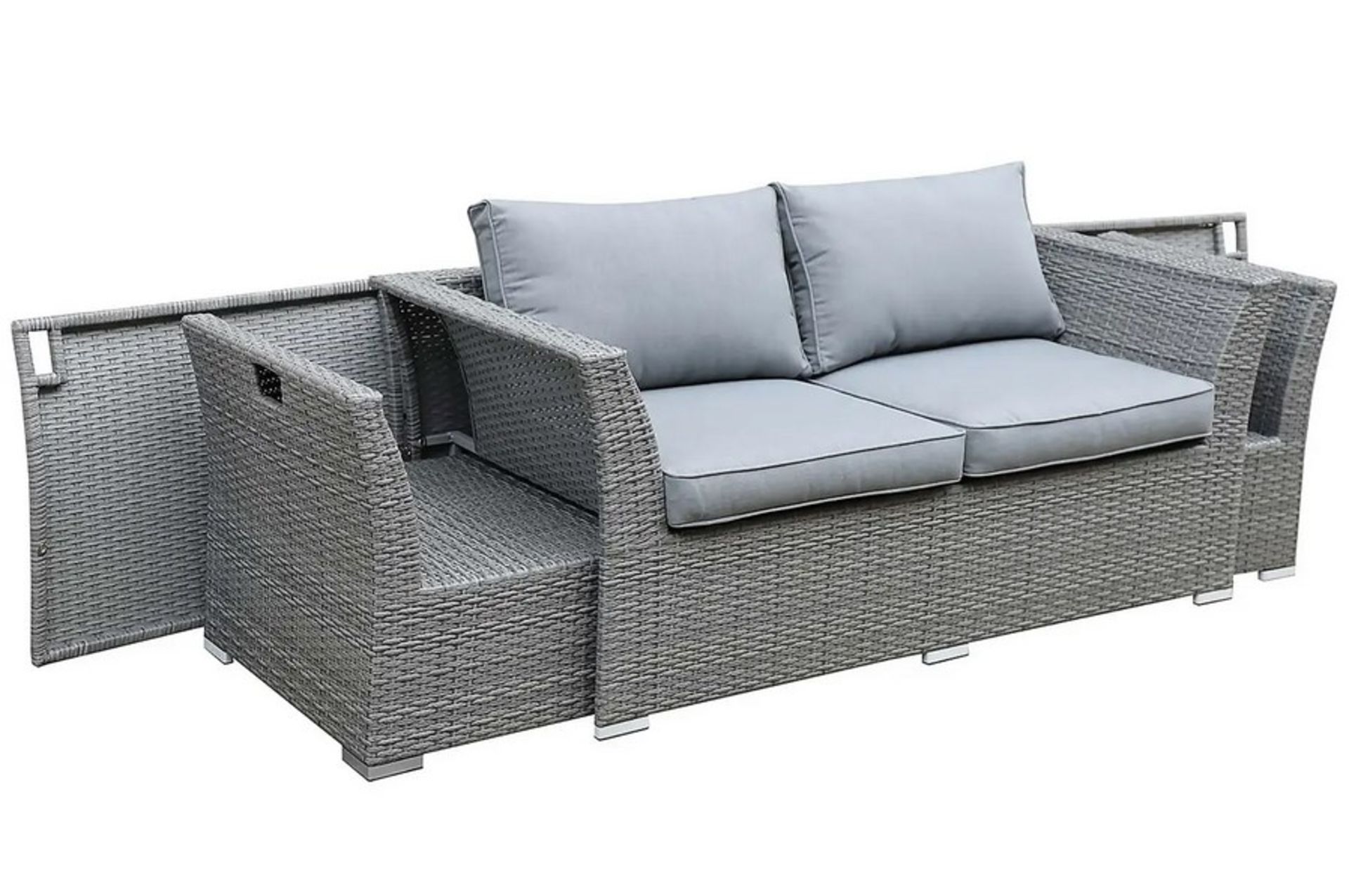 (39/Mez/P) RRP £800 When Complete. Bambrick 6 Seater Grey Rattan Garden Sofa Set. Hand Woven Ratt... - Image 4 of 9