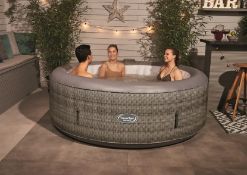 (51/Mez/P7) RRP £580. CleverSpa Florence 6 Person Round Portable Spa. 130 Powerful Massaging Airj...