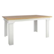 (113/P1) RRP £190. Diva Dining Table Ivory. Detailed Frame And Strong Lines. Seats 6 People. Styl...