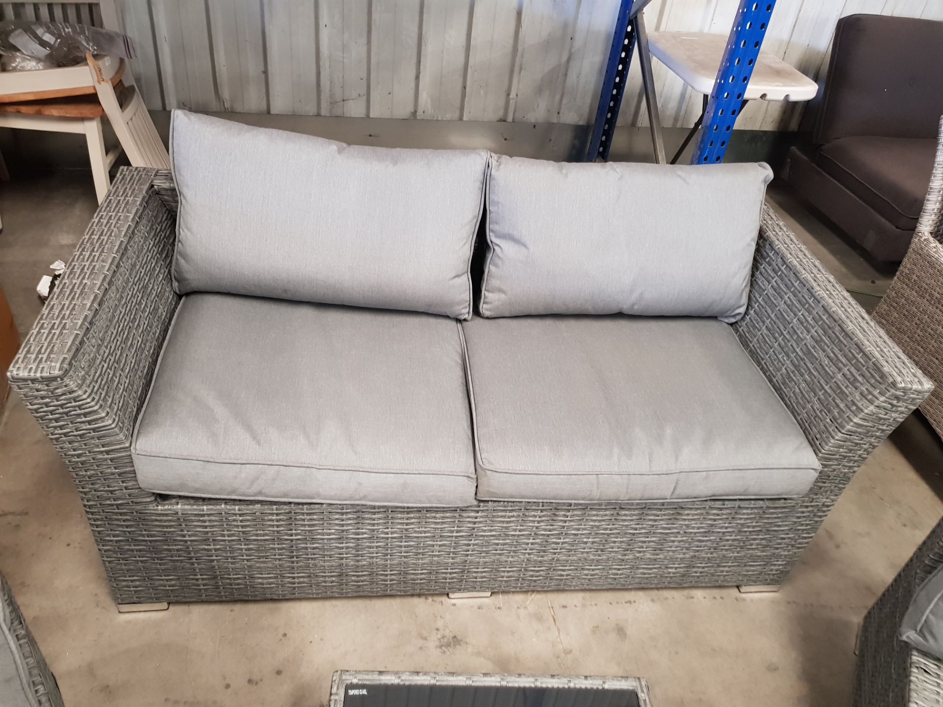 (8/Mez/P) RRP £800. Bambrick 6 Seater Grey Rattan Garden Sofa Set. Space Saving Function. Hand Wo... - Image 11 of 23