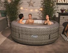 (62/Mez/P9) RRP £580. CleverSpa Florence 6 Person Round Portable Spa. 130 Powerful Massaging Airj...