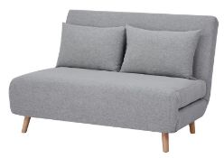 (66/5K) RRP £250. Freya Folding Sofa Bed Grey. Perfect For Those With Limited Space. Includes 2 C...