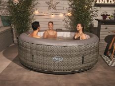 (47/Mez/P9) RRP £580. CleverSpa Florence 6 Person Round Portable Spa. 130 Powerful Massaging Airj...