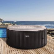 (156/Mez/P10) RRP £455. Wave Atlantic Solid Black 4 Person Hot Tub. 105 Massaging Air Bubble Syst...