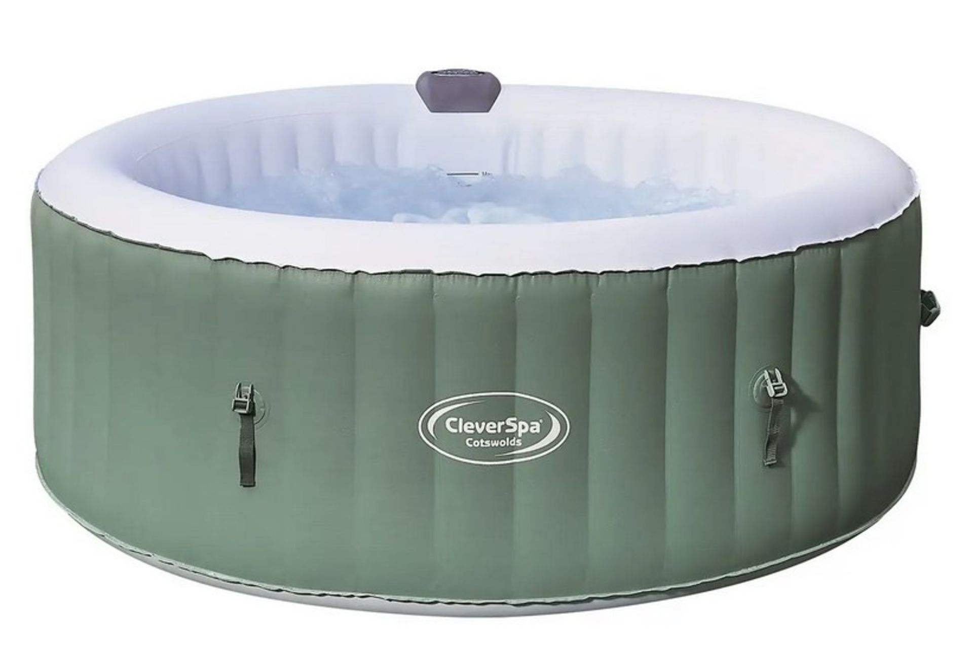 (49/Mez/P9) RRP £450. CleverSpa Cotswolds 4 Person Round Portable Spa. 110 Powerful Massaging Air... - Image 4 of 8