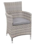 (128/R3) RRP £100. Hartington Florence Collection Rattan Dining Chair With Grey Cushion. Dimensio...