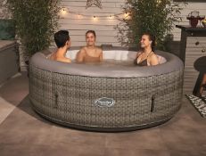 (48/Mez/P9) RRP £580. CleverSpa Florence 6 Person Round Portable Spa. 130 Powerful Massaging Airj...