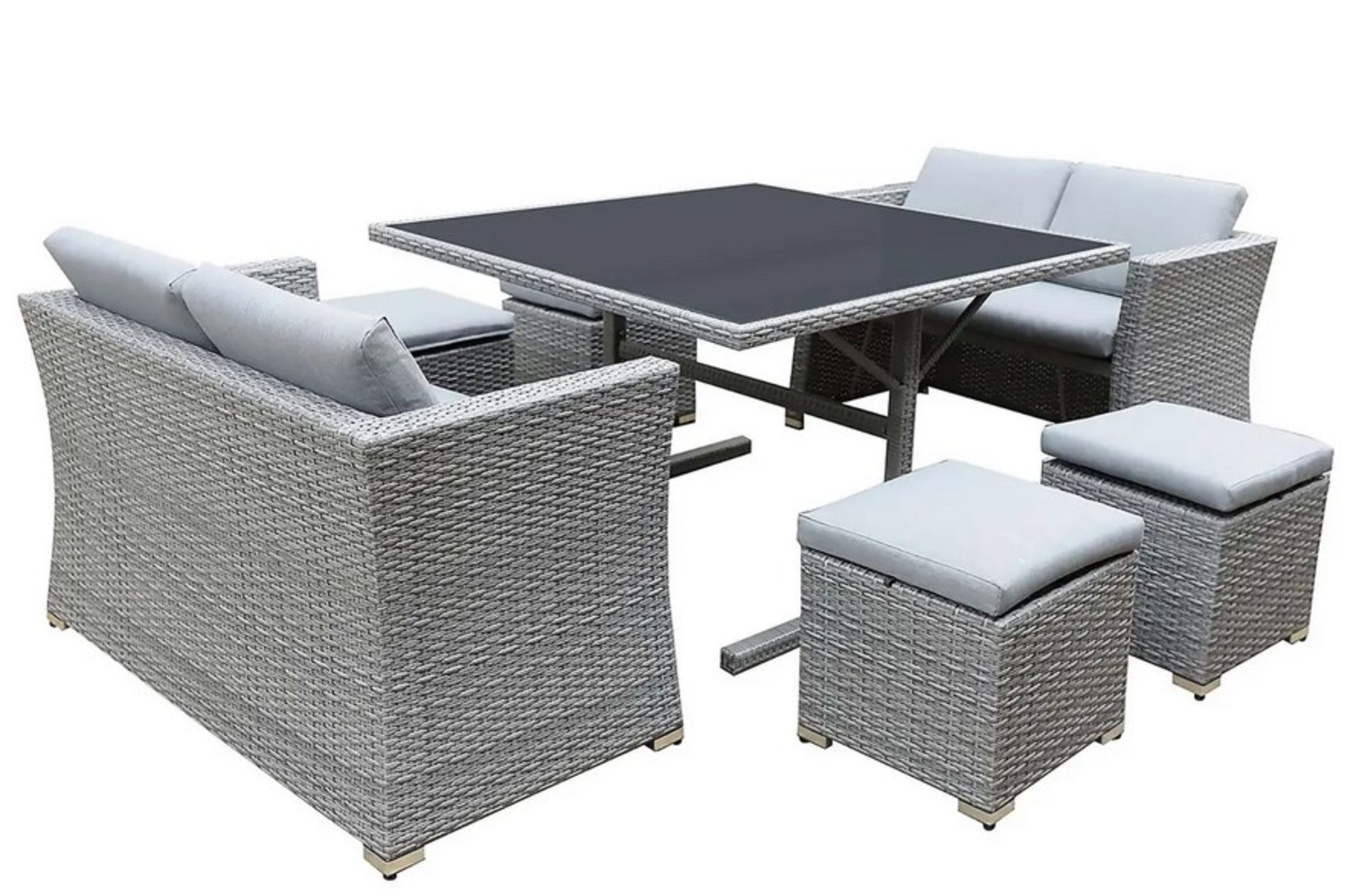 (25/P) RRP £800 When Complete. Bambrick 8 Seater Grey Rattan Cube Garden Sofa Set. Hand Woven Rat... - Image 2 of 7